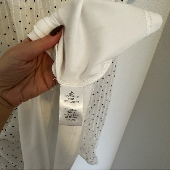 Roolee White Black Polka Dots Knee Length Dress Nursing Friendly Size L Women’s - Picture 14 of 16